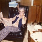 retro-grandma my grandmother lounging at home in the 1970s