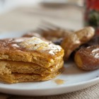 pumpkin-pancakes-fingerling-potatoes delicious pumpkin pancakes with a side of roasted potatoes