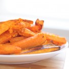 baked sweet potato fries close-up