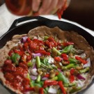 deep dish pizza with arugula deep dish pizza with arugula