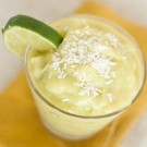 piña-vocado smoothie pineapple, coconut, avocado smoothie
