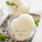 fresh mint ice cream close-up