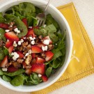 strawberry spinach salad recipe with sweet and spicy walnuts, goat cheese and balsamic vinaigrette strawberry spinach salad recipe with sweet and spicy walnuts, goat cheese and balsamic vinaigrette