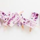 Roasted berry and honey yogurt popsicles