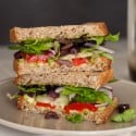 Vegetarian greek avocado sandwich