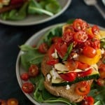 Stacked Tomato, Summer Vegetable and Grilled Bread Salad