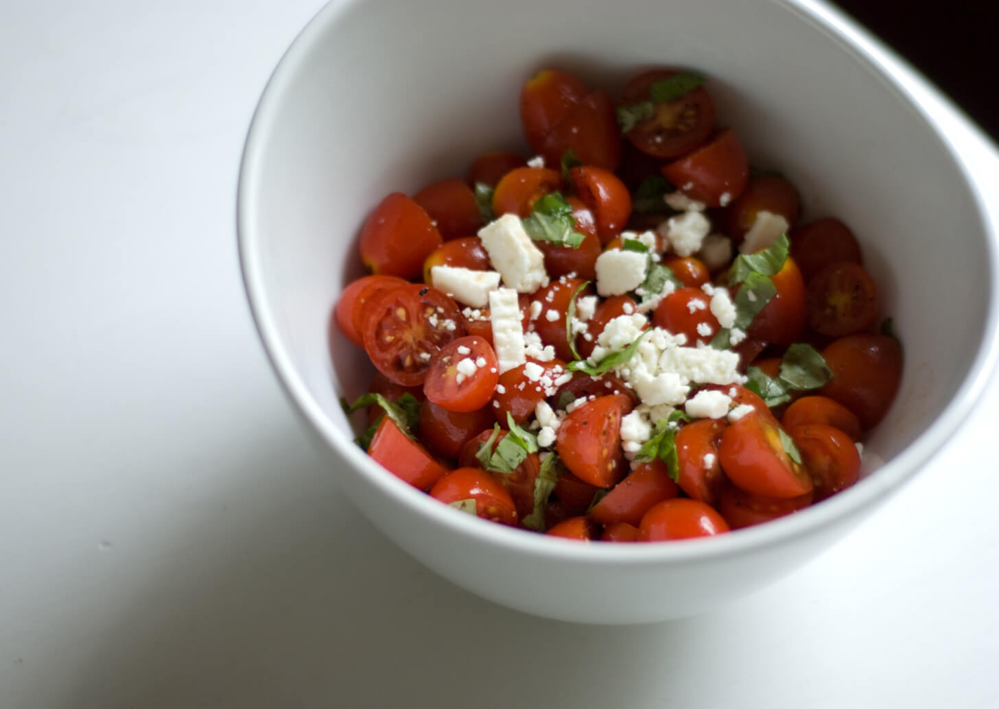 improvised tomato basil salad