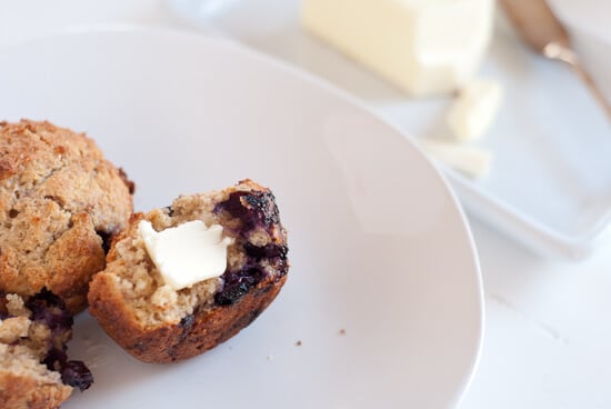 blueberry muffin with butter