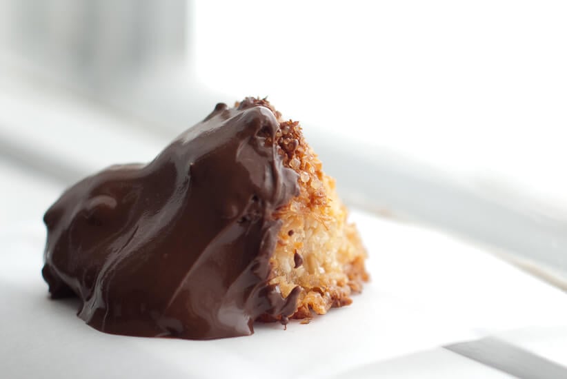 Dark Chocolate-Dipped Macaroons
