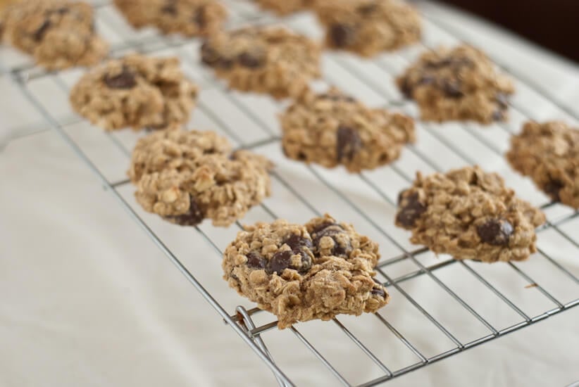 delicious, reduced fat whole wheat banana chocolate chip cookies