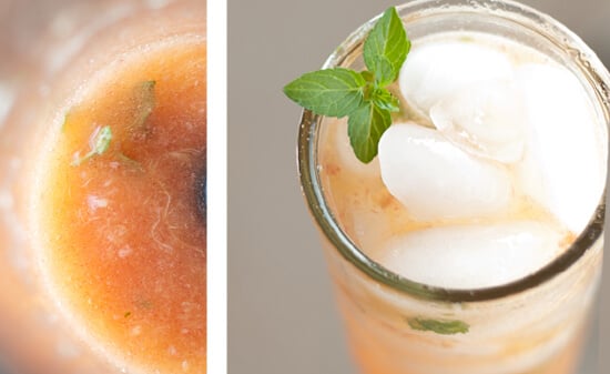 peach mojito cocktail