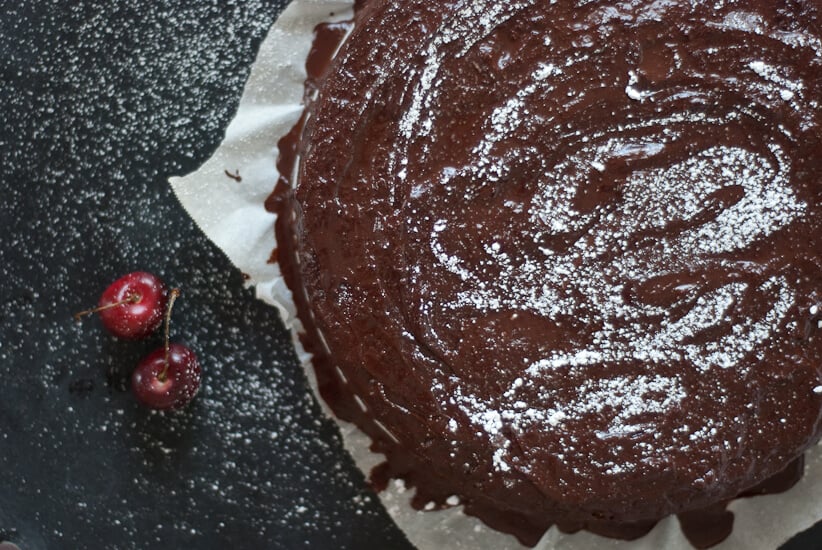 vegan cherry chocolate cake