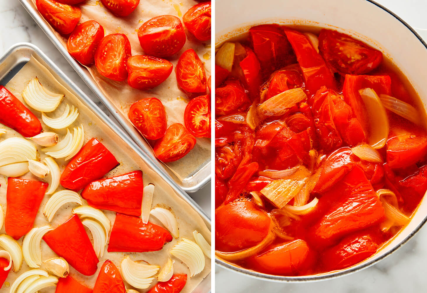 how to make roasted red pepper tomato soup