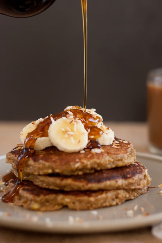Banana oat pancakes from cookieandkate.com