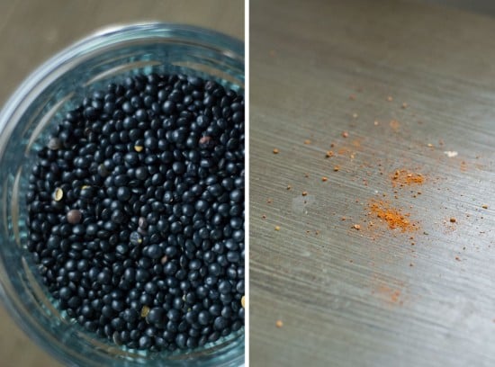 black lentils and kashmiri curry powder