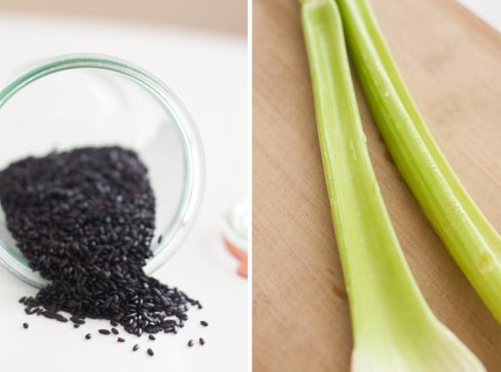 black rice and celery