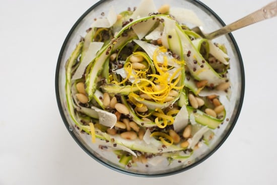 asparagus quinoa salad with lemon and parmesan