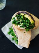 Simple kale and black bean burritos from cookieandkate.com