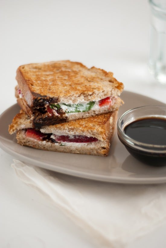 Strawberry, basil and goat cheese panini by Cookie and Kate
