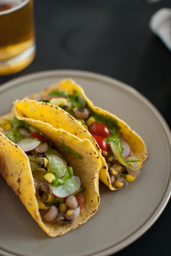 summer squash tacos with avocado chimichurri sauce recipe