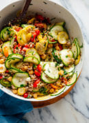 Mediterranean Couscous Salad with Raw Squash and Feta