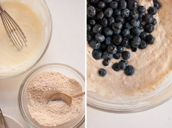 gluten-free blueberry yogurt pancake ingredients