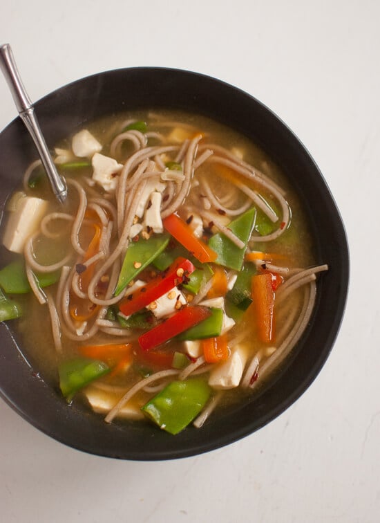 Vegetarian miso noodle soup