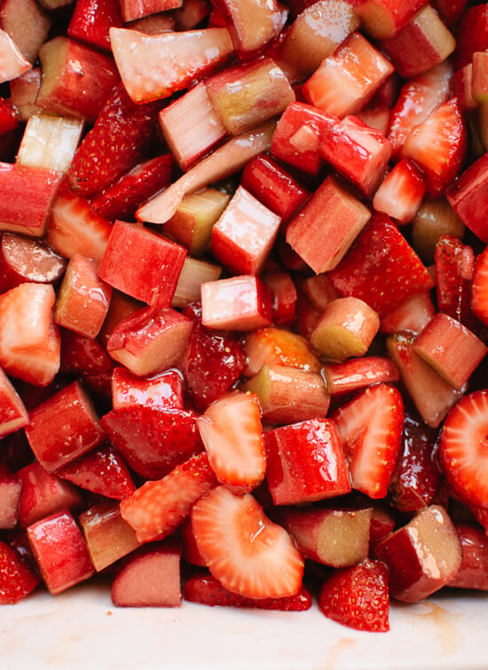 chopped strawberry and rhubarb