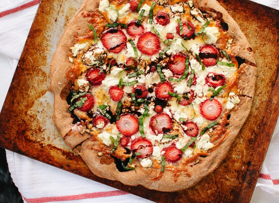 Strawberry, basil and balsamic pizza recipe