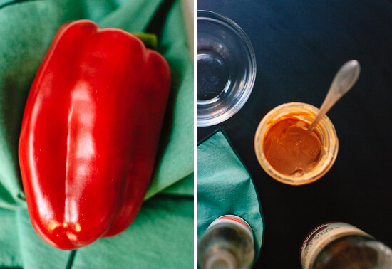 red bell pepper and peanut butter