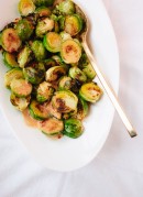 Quick roasted brussels sprouts with coconut ginger sauce recipe