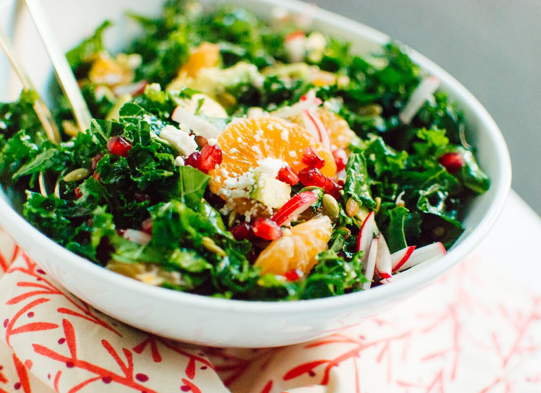 Kale, Clementine and Feta Salad with Honey-Lime Dressing