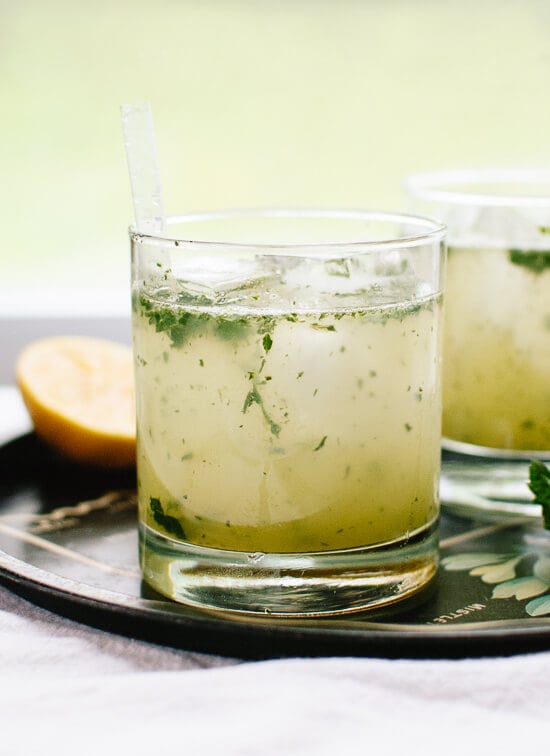 A refreshing cocktail made with naturally sweetened lemonade blended with mint, plus vodka or gin and club soda. cookieandkate.com