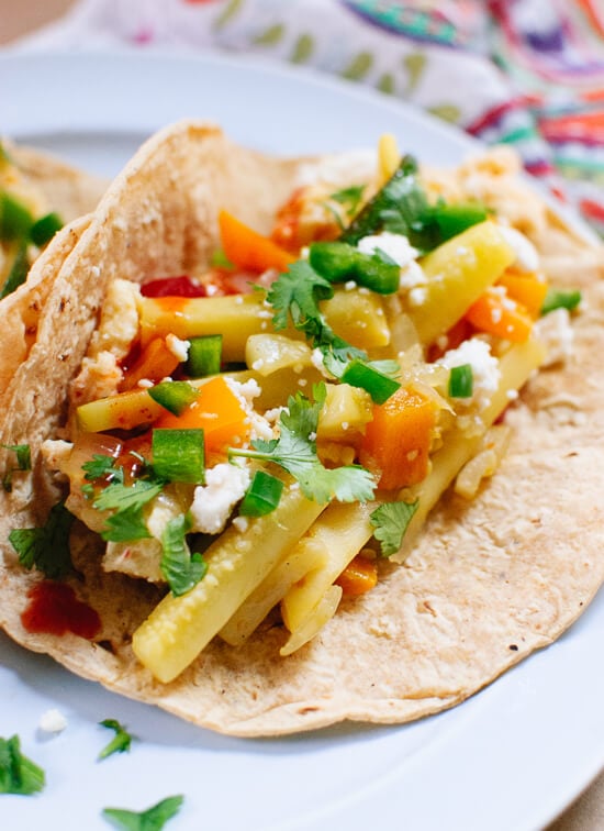 Healthy vegetarian breakfast tacos! cookieandkate.com