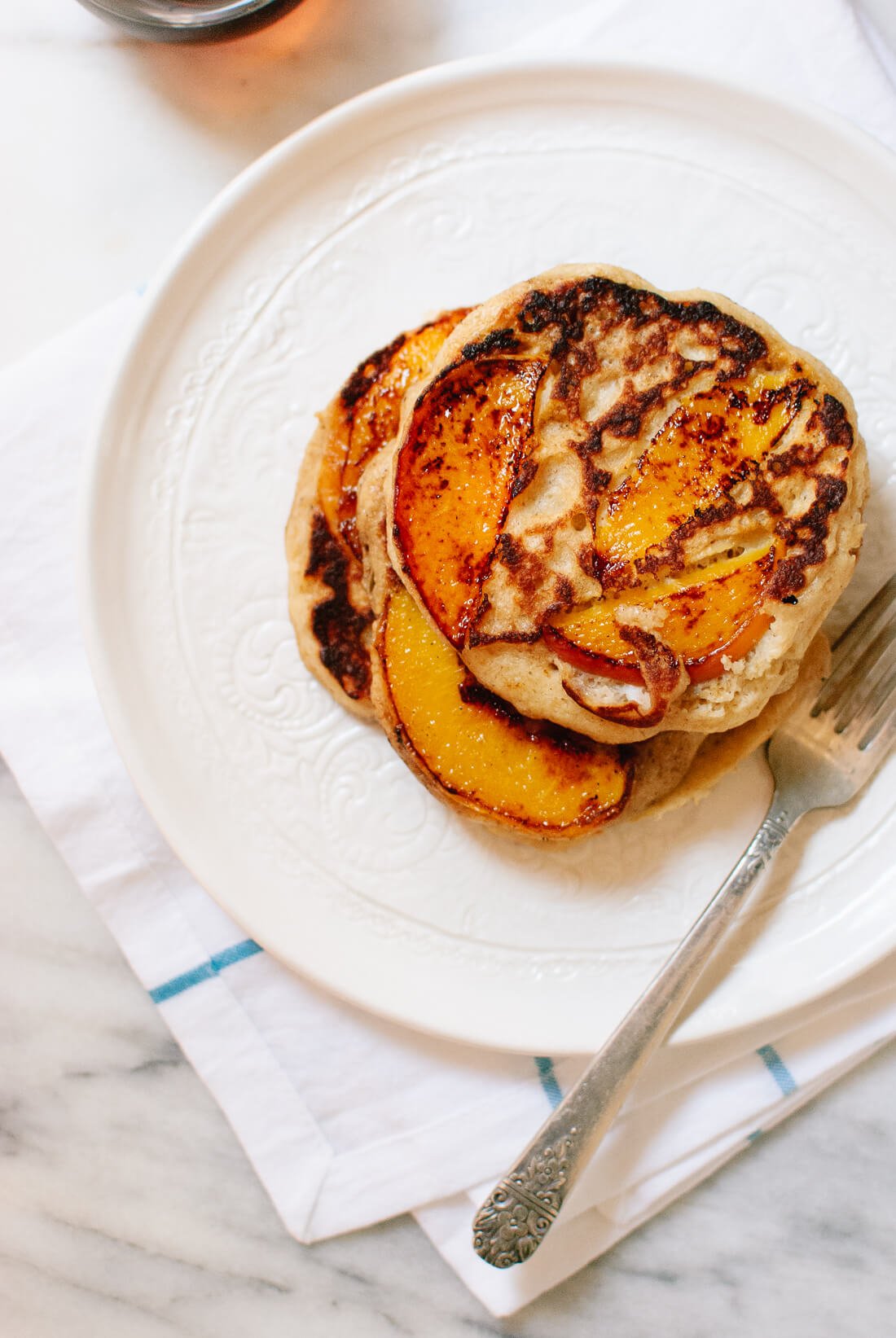 Peach and oat pancakes (gluten free)