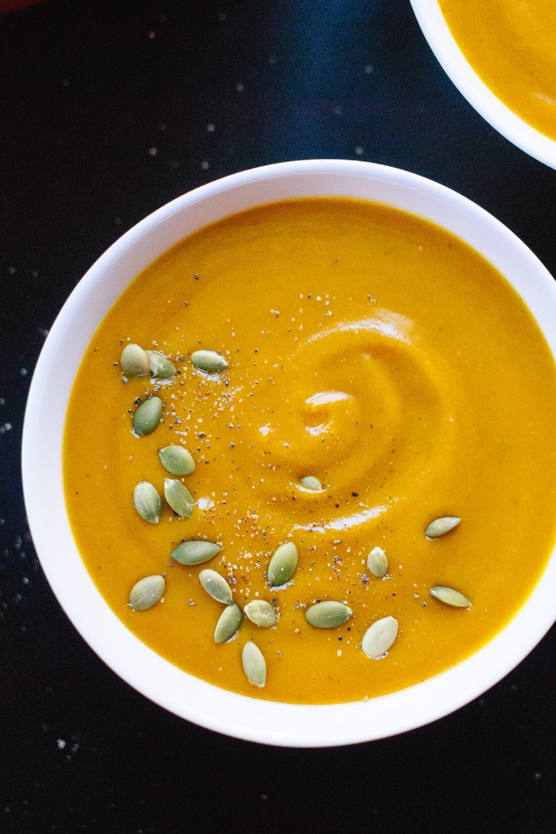 So creamy, you won't believe this roasted pumpkin soup recipe doesn't contain any cream! #dairyfree