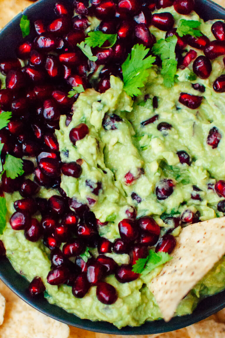 Festive Pomegranate Guacamole Recipe Cookie and Kate