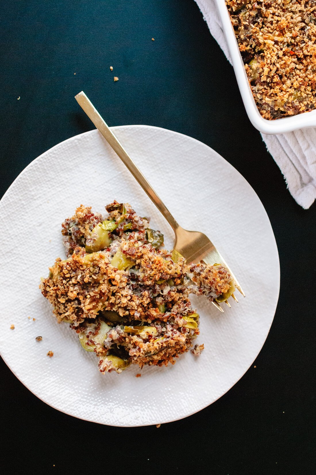 Brussels sprout quinoa gratin recipe