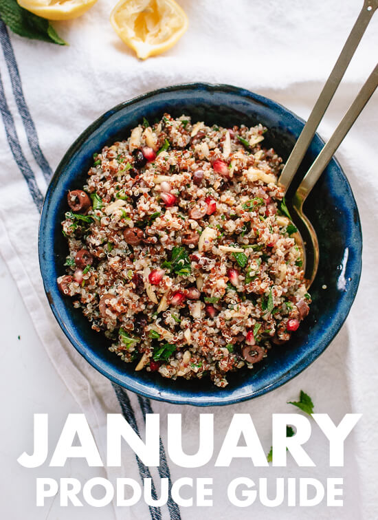 Learn what to do with January fruits and vegetables! Find recipes, preparation tips and more. cookieandkate.com