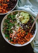 Southwestern Kale Power Salad with Sweet Potato, Quinoa & Avocado Sauce