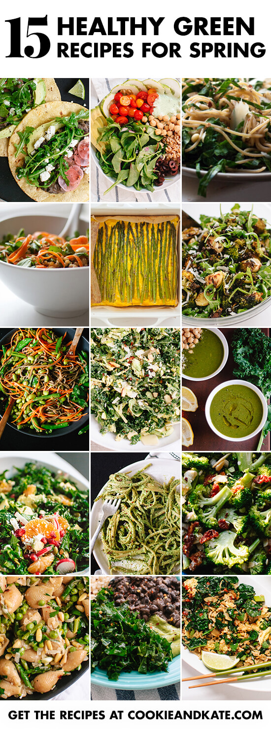 Find 15 healthy green recipes for spring at cookieandkate.com!