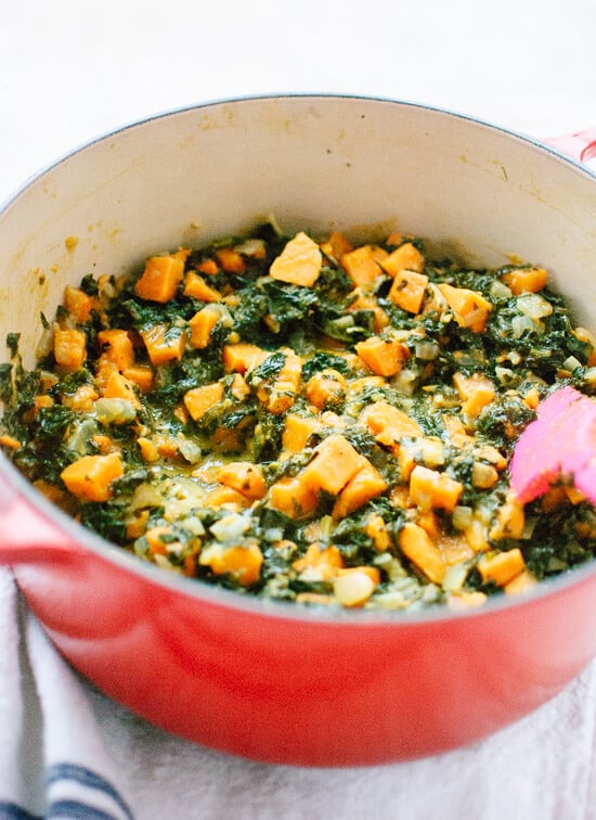 Braised and curried kale and sweet potato - cookieandkate.com