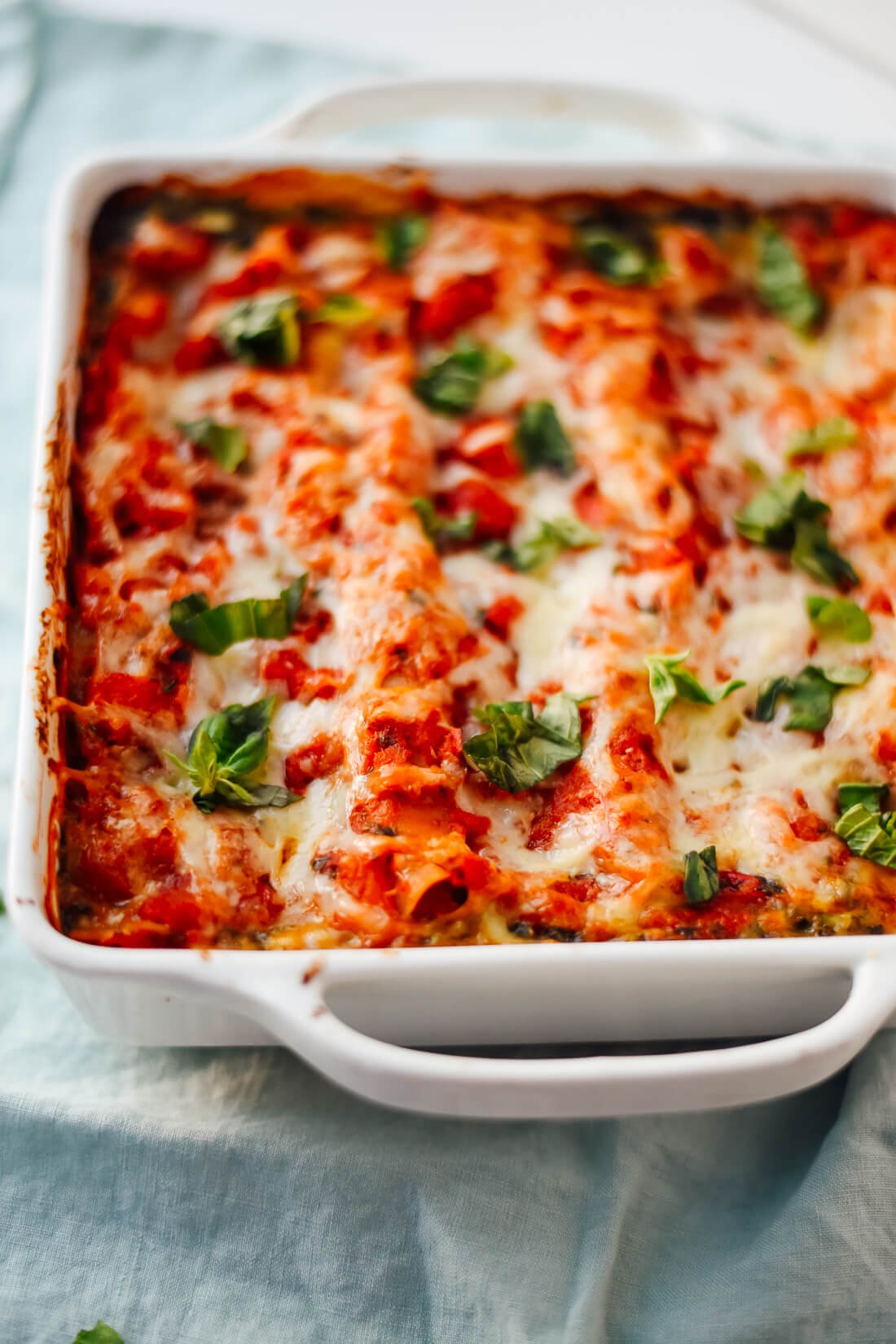 Homemade spinach lasagna
