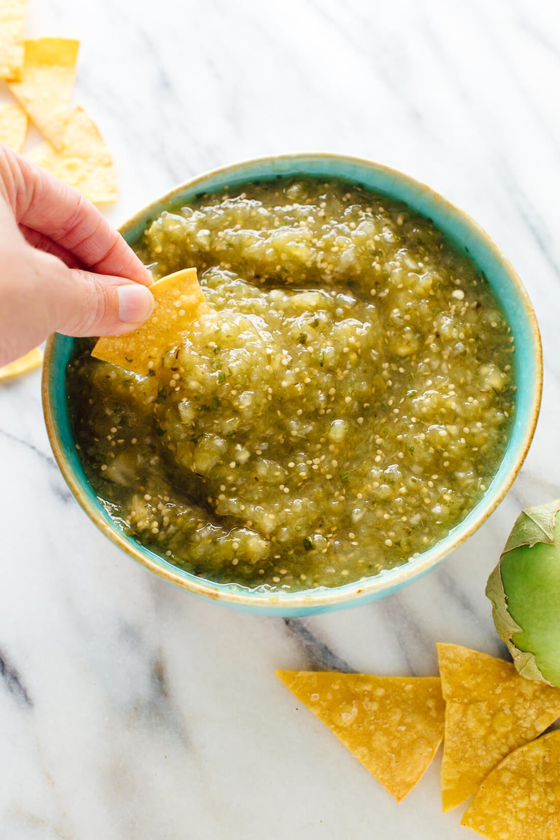 Once you try this roasted salsa verde recipe, you'll never go back! cookieandkate.com