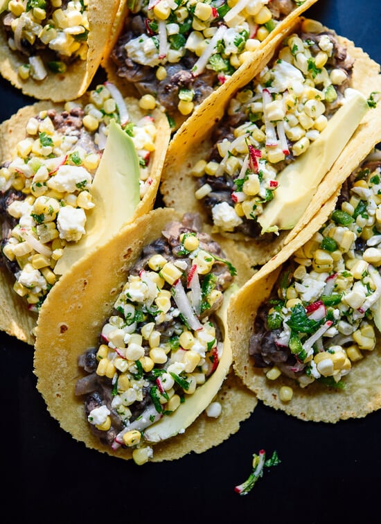 Sweet corn and black bean tacos - cookieandkate.com