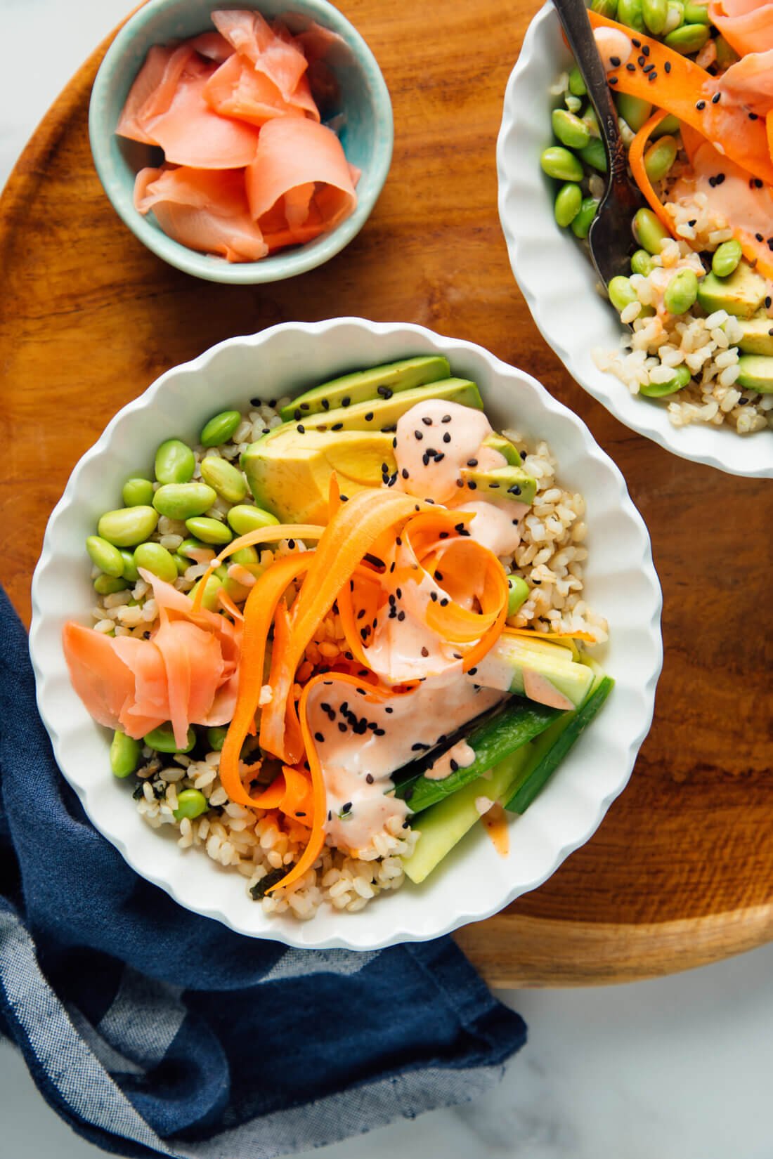 vegetarian sushi bowl close-up