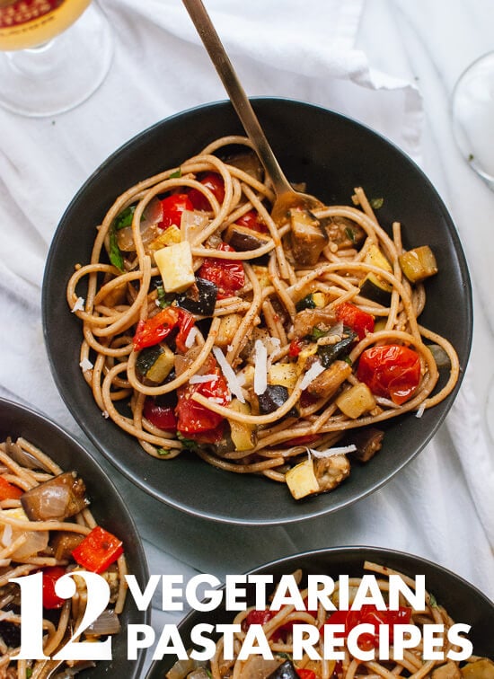 Find 12 hearty vegetarian pasta recipes at cookieandkate.com!