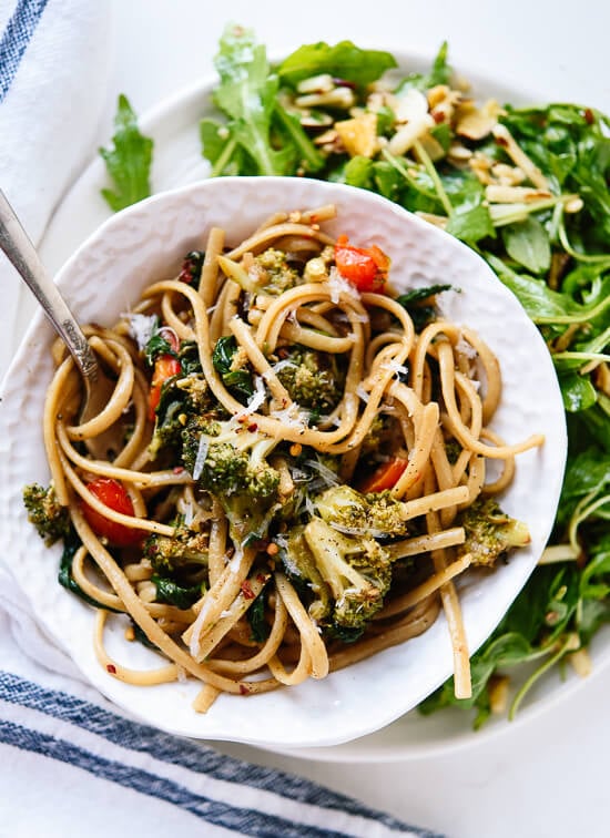 Spinach Pasta with Roasted Vegetables - Cookie and Kate