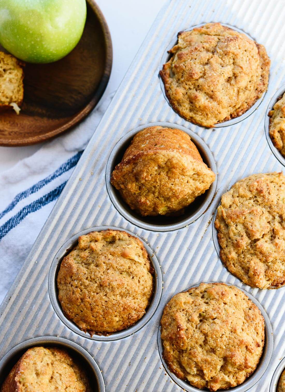 Best healthy apple muffins made with maple syrup and whole wheat flour! cookieandkate.com