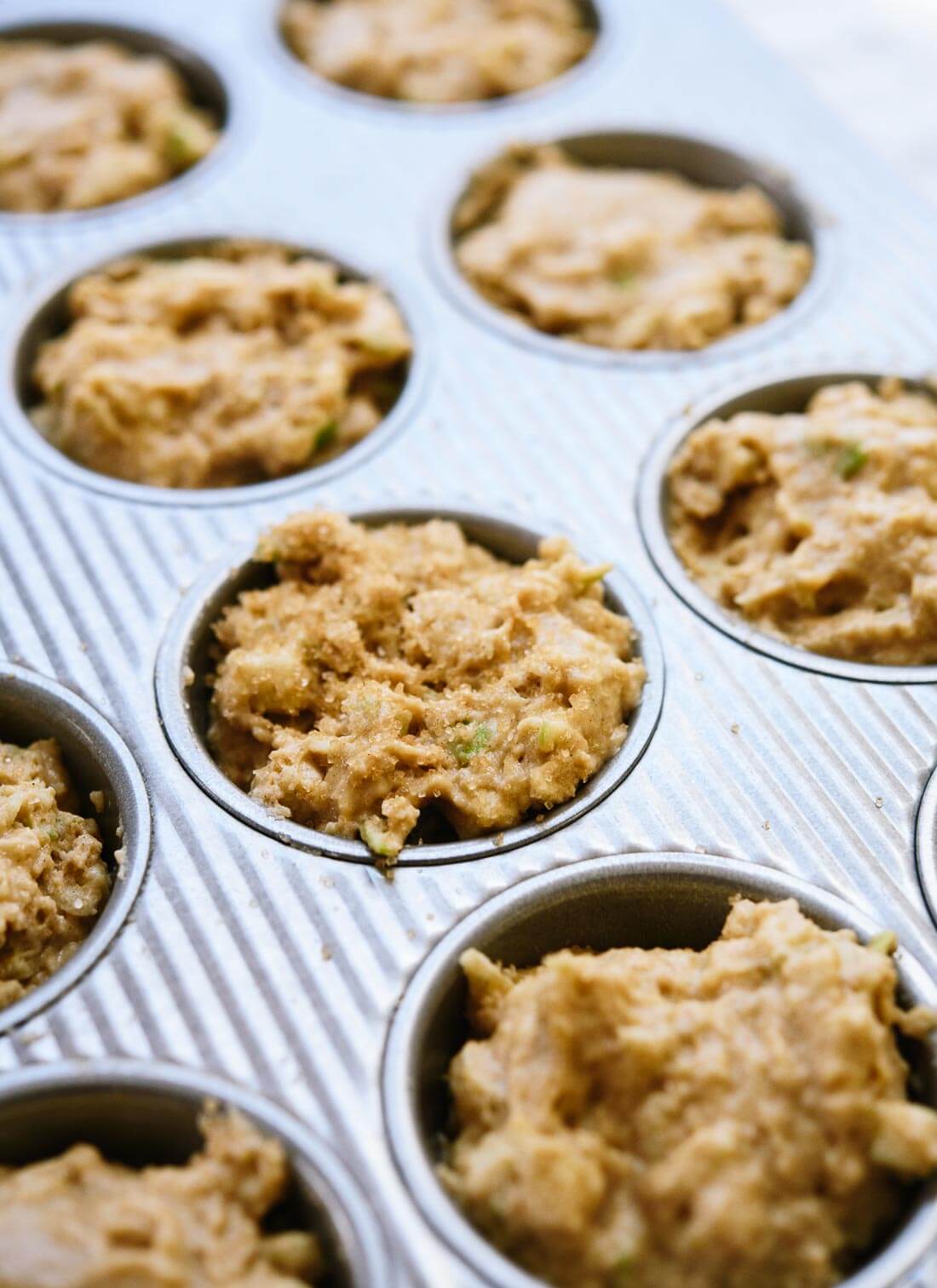 Healthy apple muffins batter